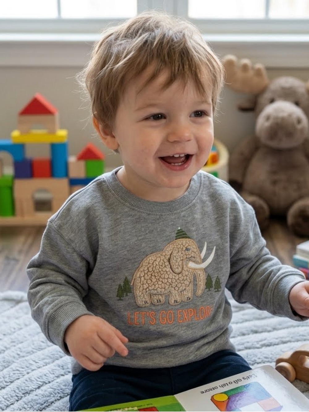 Carter's Gray Sweatshirt with Mammoth Graphic